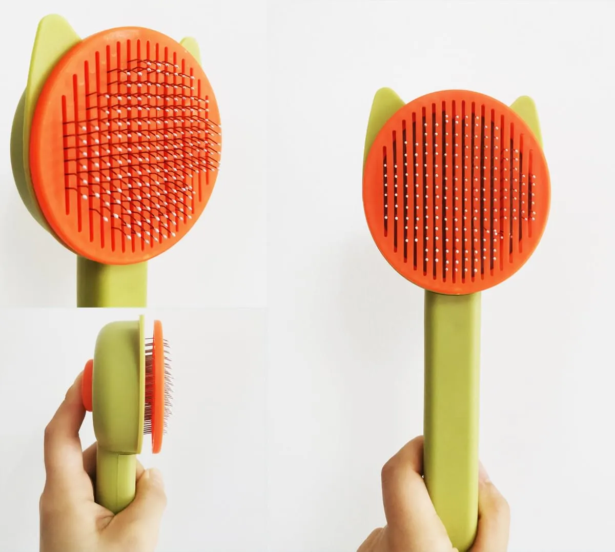 10PCS Cat&Dog Grooming Brush Kit,Self-Cleaning Grooming Brush Removes Loose Hair，Pet bath brush,Bath Massage Glove Brush, Nail Clipper, Flea Comb 10PCS