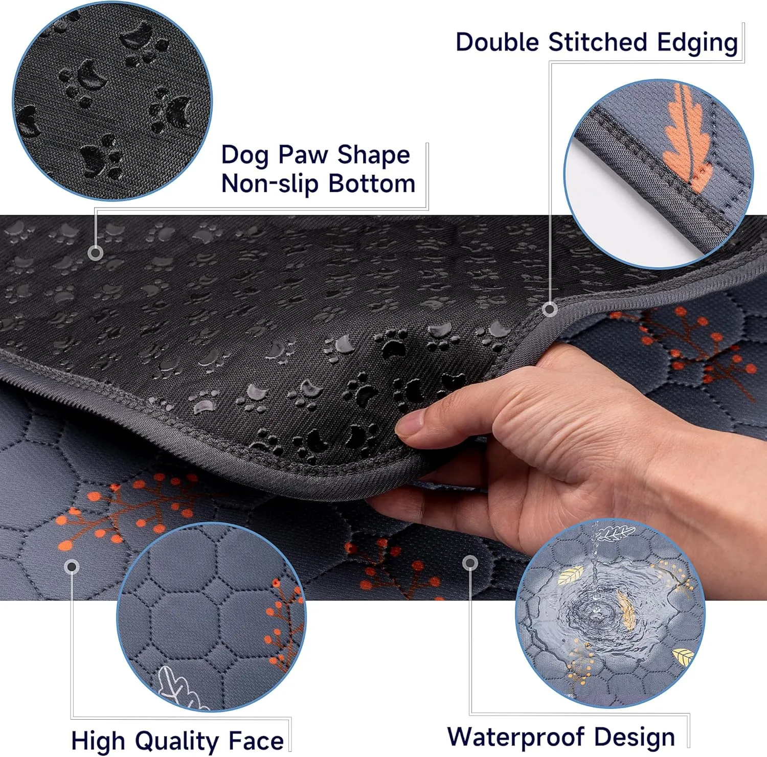 2-Pack Extra Large Reusable Dog Mat for Floor, Dog Playpen, Non-Slip Waterproof Dog Pee Pad, Super Absorbent Washable Pee Pads for Dogs, Pet Whelping Pads, Crate, Potty Training - 36" x 48"