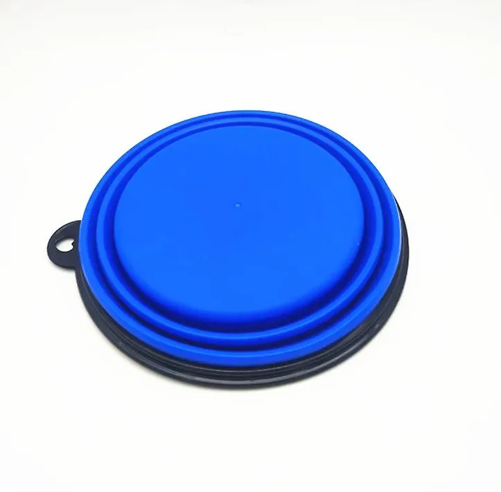 2Pcs M 650ml blue Portable Outdoor Pet feed bowl Foldable Silicone travel Bowl AZ11376