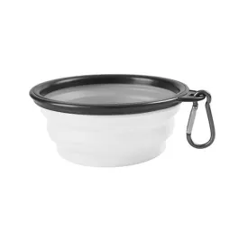 2Pcs M 650ml white Portable Outdoor Pet feed bowl Foldable Silicone travel Bowl AZ2086