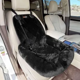 4Knines Dog Car Seat  Plush Travel Dog Bed for Cars, SUVs & Trucks  Soft, Supportive & Secure Ride for Small and Medium Dogs  Non-Slip, Easy to Install & Clean - Black