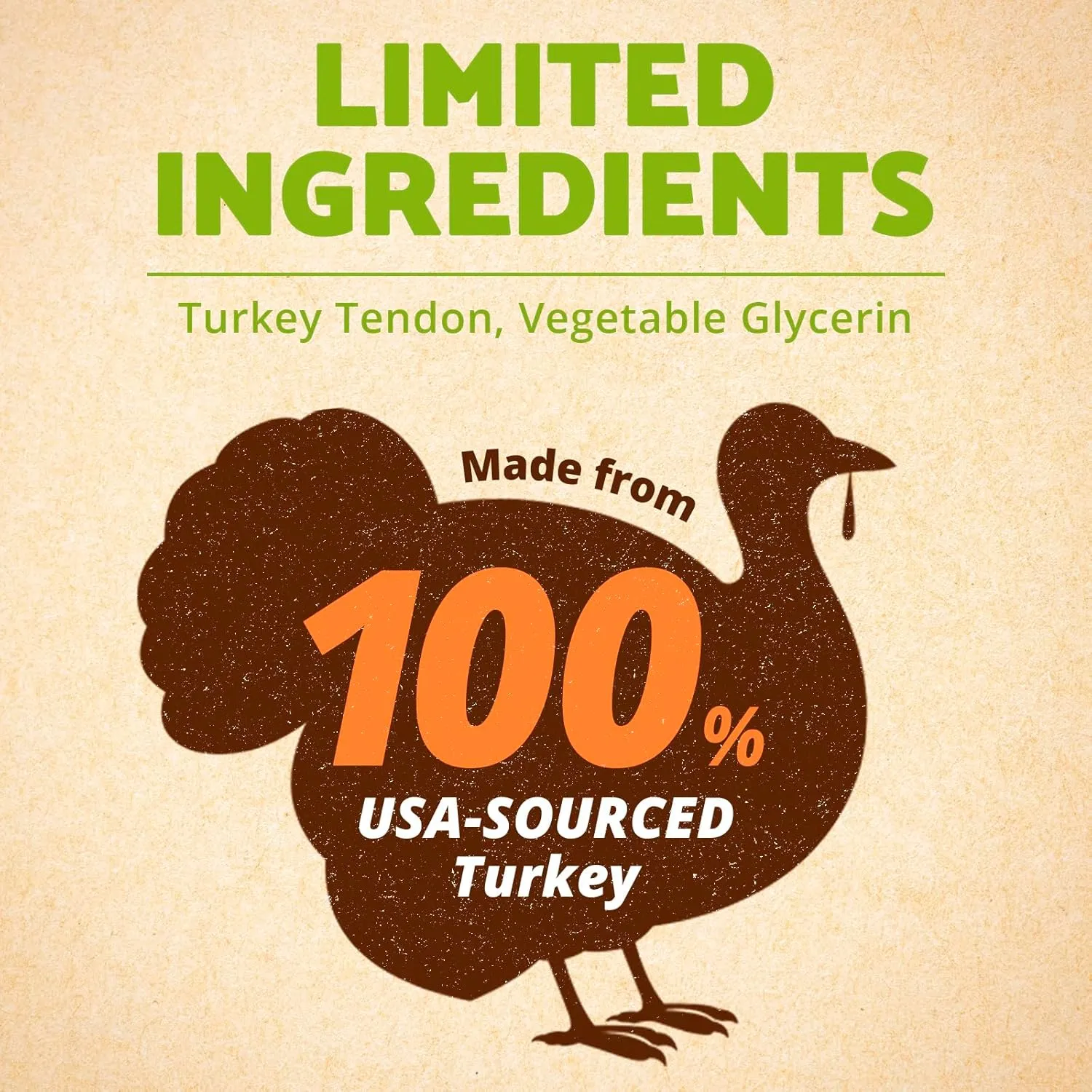 Afreschi Turkey Tendon Slice 3.5 oz, Turkey Sourced from USA, Treats for Classic Series, All Natural Human Grade Dog Treat, Suitable for Training chew, Rawhide Alternative