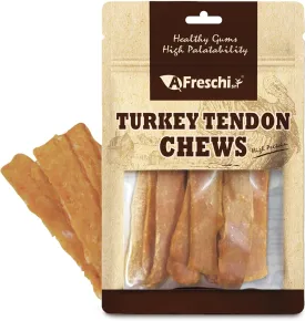 Afreschi Turkey Tendon Slice 3.5 oz, Turkey Sourced from USA, Treats for Classic Series, All Natural Human Grade Dog Treat, Suitable for Training chew, Rawhide Alternative