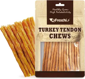 Afreschi Turkey Tendon Thin Stick 3.5 oz, Turkey Sourced from USA, Dog Treats for Classic Series, All Natural Human Grade Dog Treat, Suitable for Training chew, Rawhide Alternative