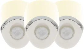 AMERELLE Motion Sensor Night Light, 3 Pack - LED Plug in Night Light with Sensor That Lights Up When It Auto Detects Motion - Wide 100 Degree Detection Zone - Ideal for Bathroom & Nursery - (73092CC)