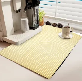 Anti Slip Dish Drying Mat-Beige Pattern