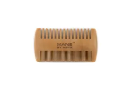 Beard Wooden Comb | Dual-Sided, Pear Wood, Pocket-Size with Leather Case