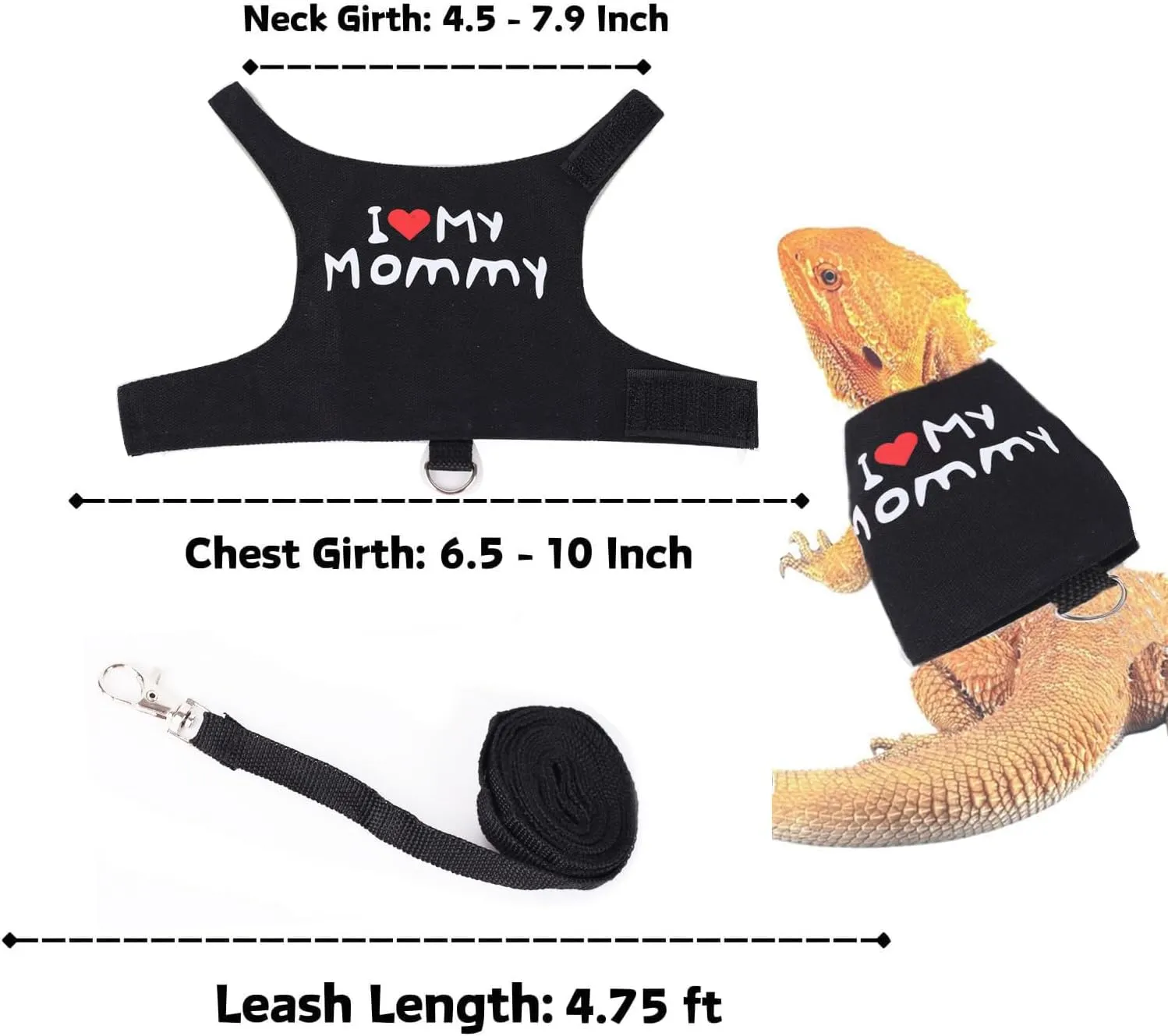 Bearded Dragon Travel Carrier with Security Printing Harness Leash Set,Lizard Carrier Cage,Guinea Pig Carrier for 2,Reptile Travel Carrier for Leopard Gecko Desert Iguana Crested Geckos