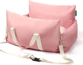 Booster Car Seat for Pets, Detachable Dog Car Seat with Safety Straps and Pockets, Pet Bed for Vehicle Travel for Small Medium Cats and Dogs. (Sakura Pink, Large)