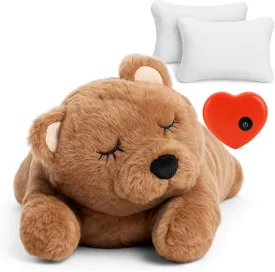 Calming Heartbeat Dog Toy  Leave Your Heartbeat and Warmth with Your Dog  Plush Toy for Anxiety Relief, Better Sleep & Crate Training  Realistic Breathing  2 Heat Packs  16 Comfort Companion