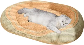 Cat Bed for Indoor Cats Dog Kennel All-Season Universal Dog Mat Thickened in Winter Teddy Small Dog Kennel Comfortable and Breathable Non-Slip Bottom (Green,Small)