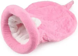 Cat Beds Cave for Indoor Cats for Small Dogs, Washable Sleeping Bag Calming, Soft Fluffy Self-Warming and Cozy Anti-Anxiety Cuddler (25 x 21 inch, Pink)