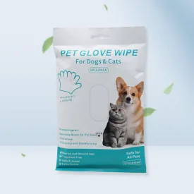 Cleaning Glove for Dogs and Cats | Pet Grooming Wipes Gloves for Fur, Face, Ears, Eyes, and Paws | No Rinse, Wash-Free Thick Wipes | Odor Removal & Coat Care (6 Pcs)