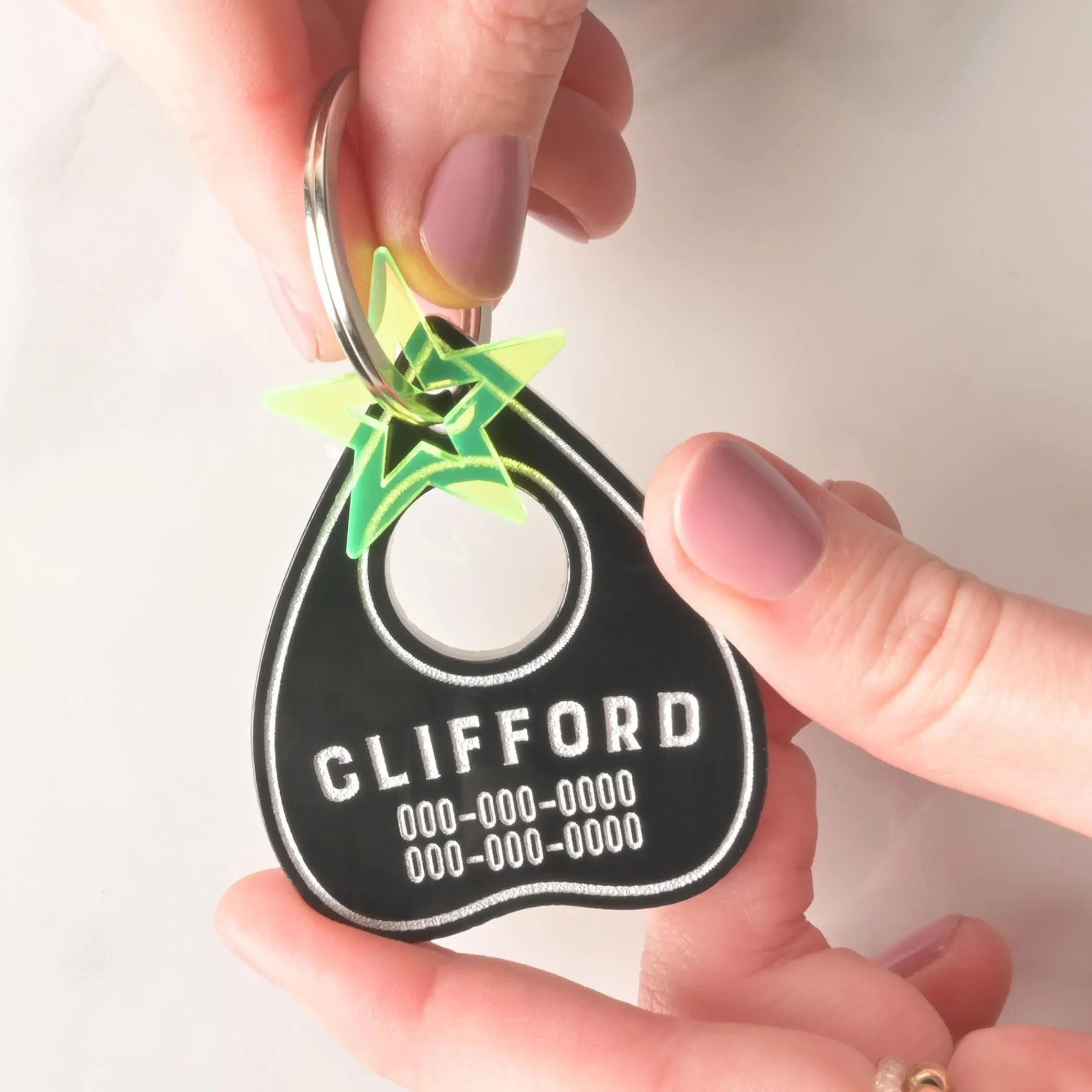 Clifford, Ouija Planchette, Personalized Pet Tag