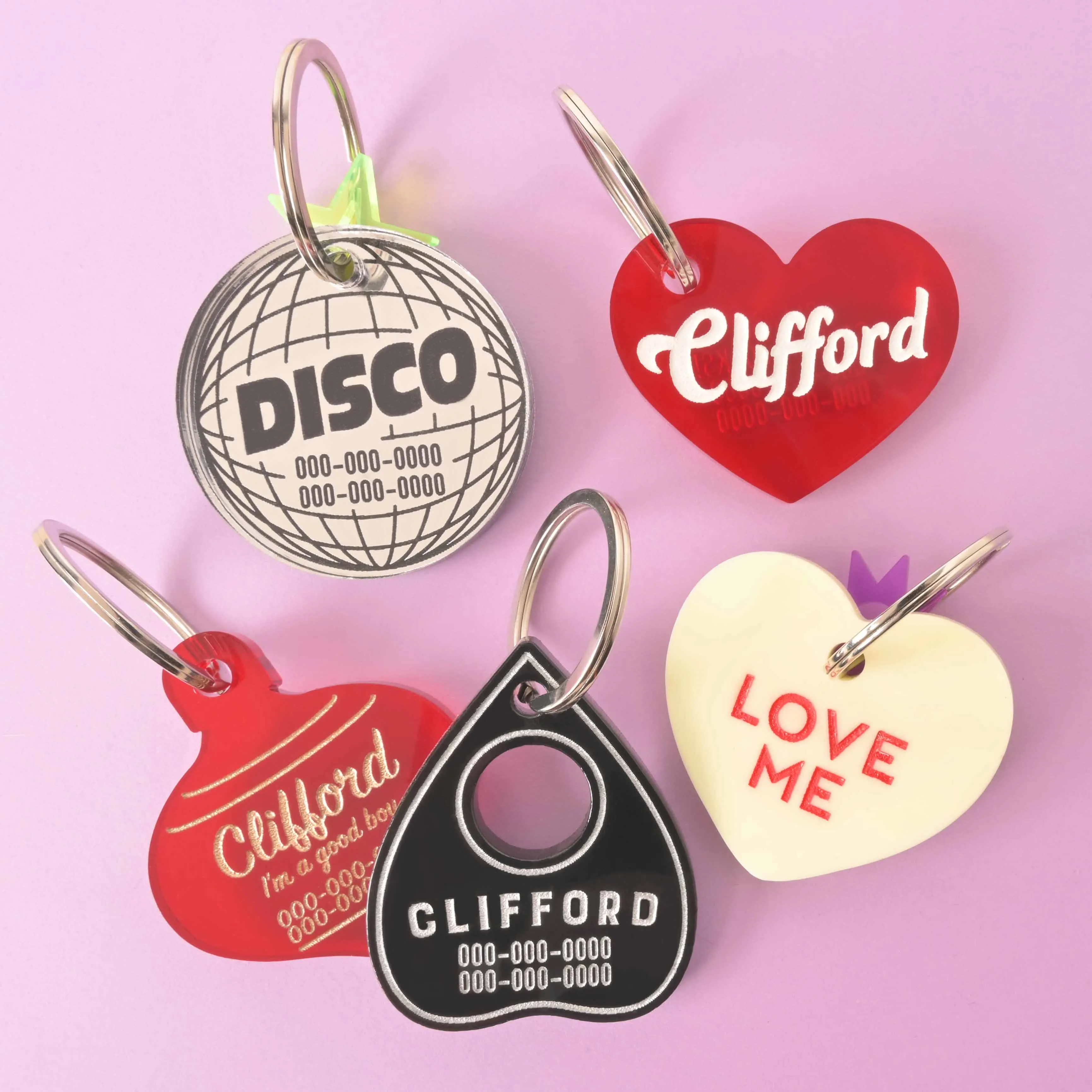 Clifford, Ouija Planchette, Personalized Pet Tag