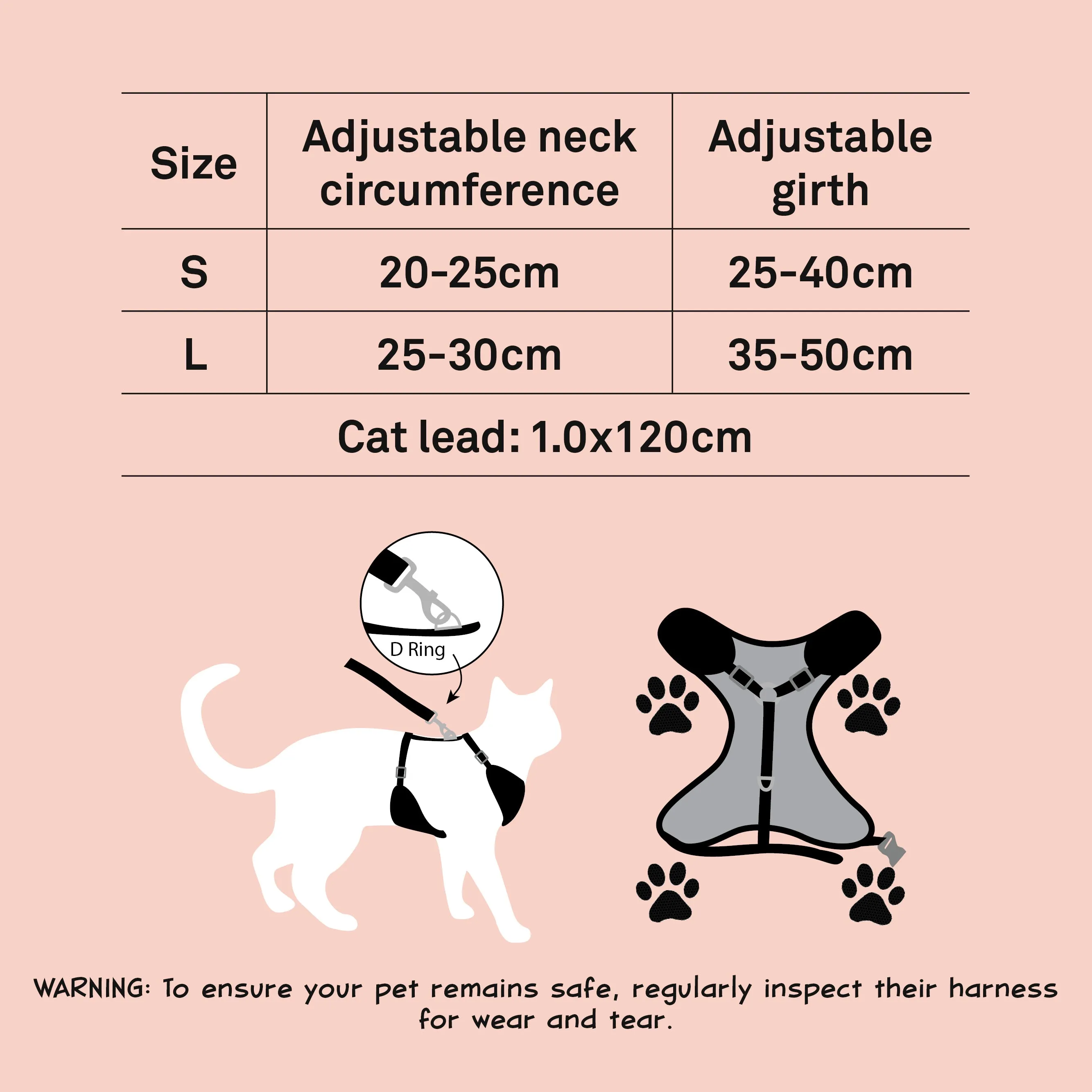 Dan & Sam - Cat Step-in Harness & Lead (Disco Party) - Small