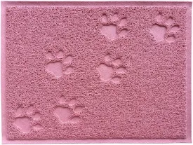 DM Cat Litter Box Debris Catcher Mat, Kitty Scatter Control Rug, 16x12 Inches, Oldrose