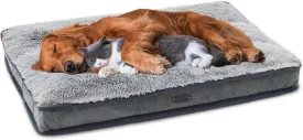 Dog Bed for Medium, Small Dogs Breeds, Deluxe Plush Dog Crate Beds, Comfy Kennel Pad, Pet Sleeping Mat, Waterproof, Removable and Machine Washable Cover & Non-Slip Bottom, 31"X25" Grey
