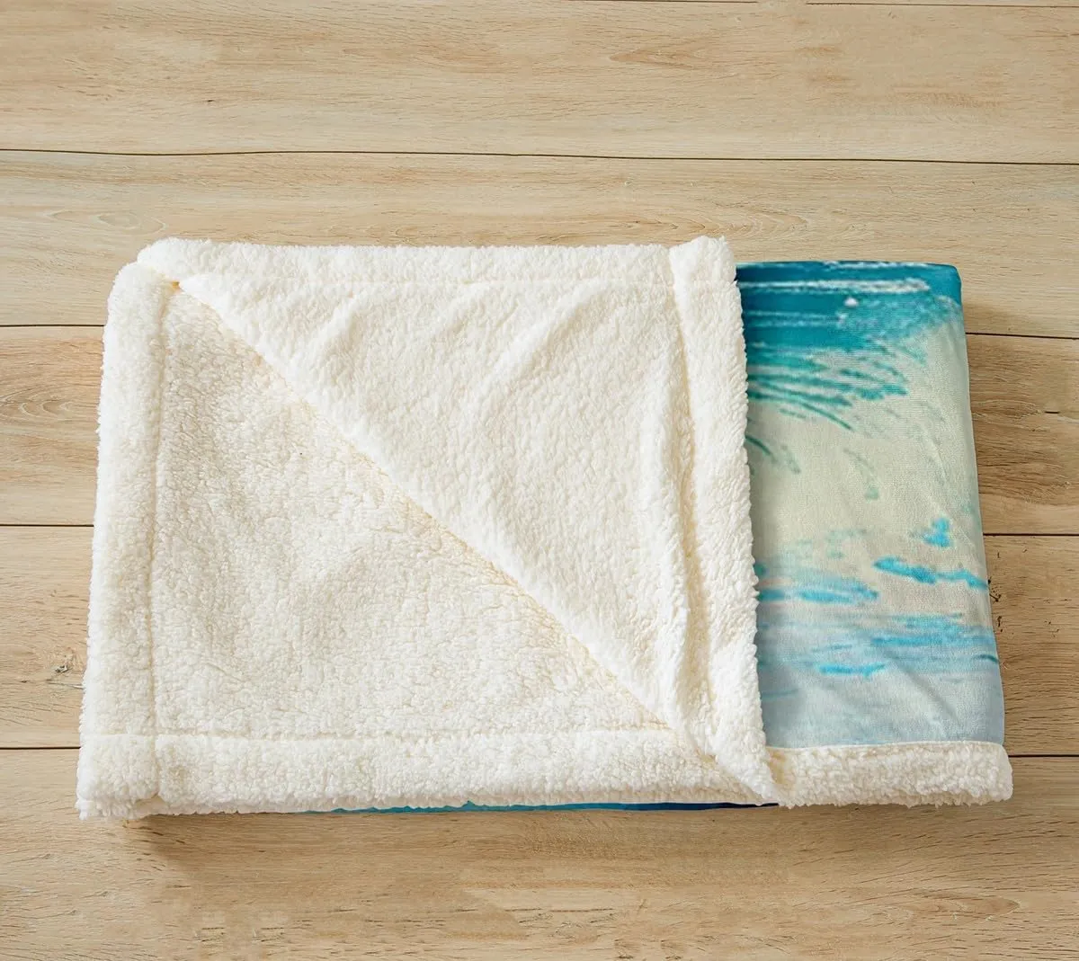 Feelyou Throw Blanket for Kids Adults Women Men Ocean Wave Sherpa Blanket for Bed Couch Hawaiian Tropical Wave Surfing Fleece Blue Sea Summer Plush Soft Fuzzy50 x60