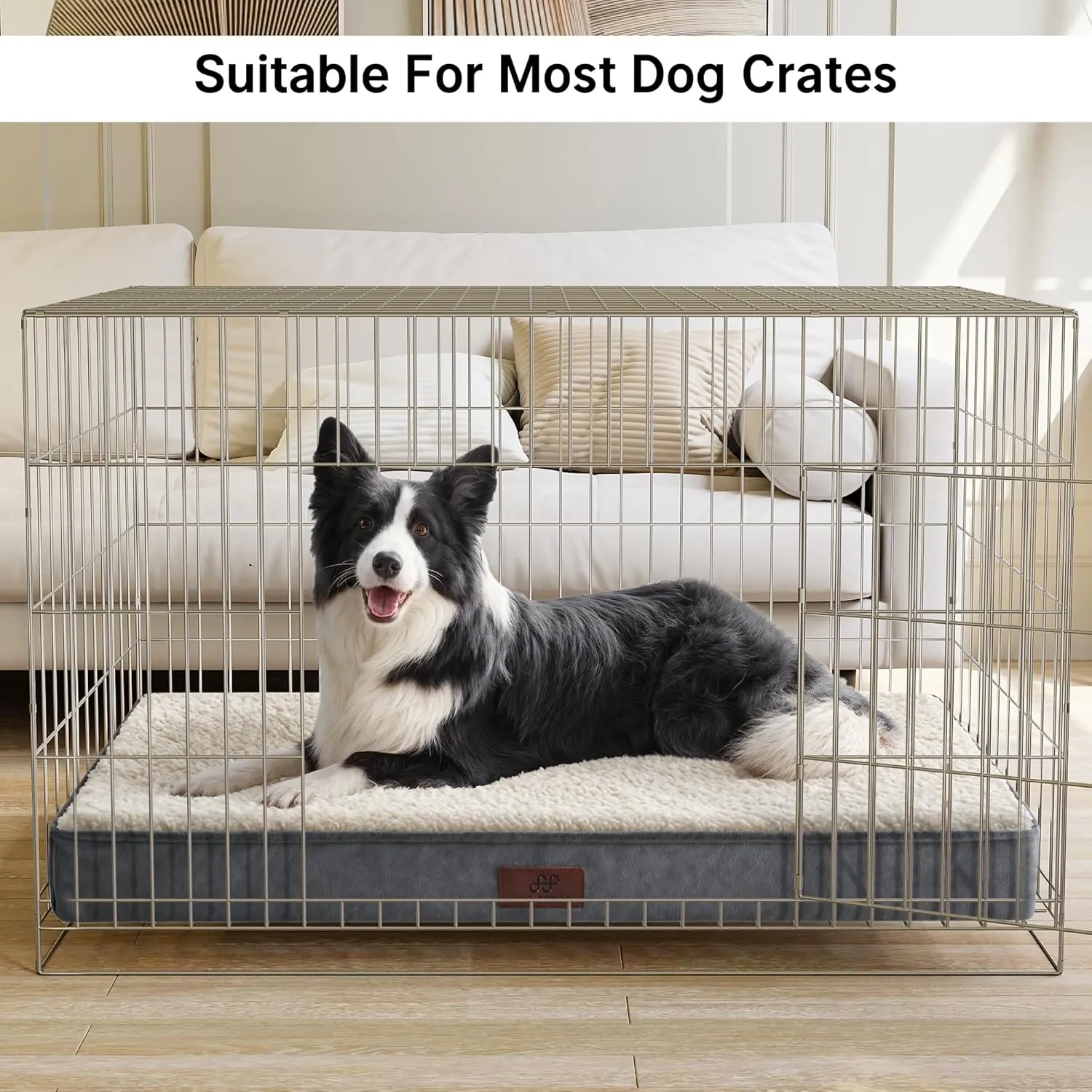 Figopage Extra Large Dog Bed Orthopedic Dog Beds for Large Dogs Washable Removable Cover Waterproof Big Pet Bed Mat with Ultra Comfort Surface Anti-Slip Bottom, 47 x 29 Inch