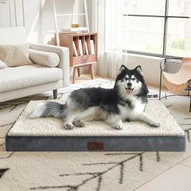 Figopage Extra Large Dog Bed Orthopedic Dog Beds for Large Dogs Washable Removable Cover Waterproof Big Pet Bed Mat with Ultra Comfort Surface Anti-Slip Bottom, 47 x 29 Inch