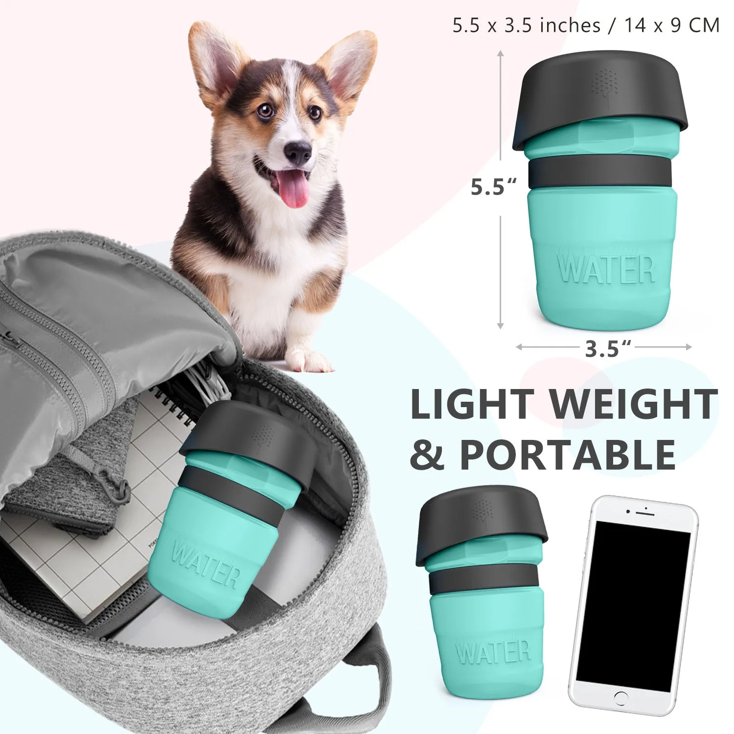 Foldable Bowl Travel Water Bottle for Dogs