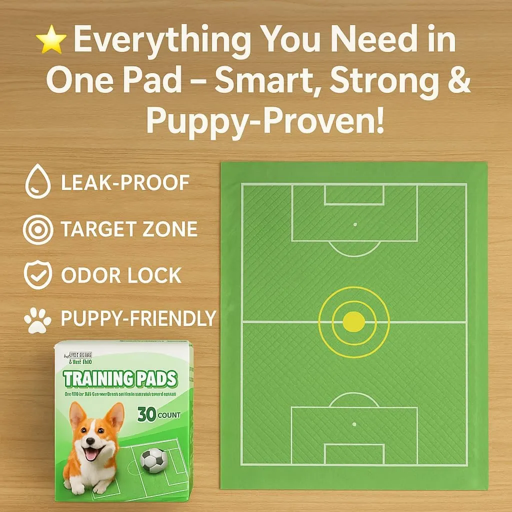 Football Field Potty Training Pads for Dogs  Fun Visual Guide for Better Accuracy, Leak-Proof ([Bullseye Induction],L: 24 * 35.5in,1)
