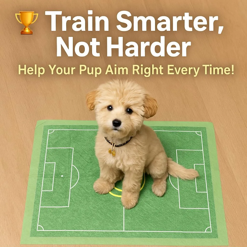 Football Field Potty Training Pads for Dogs  Fun Visual Guide for Better Accuracy, Leak-Proof ([Bullseye Induction],L: 24 * 35.5in,1)