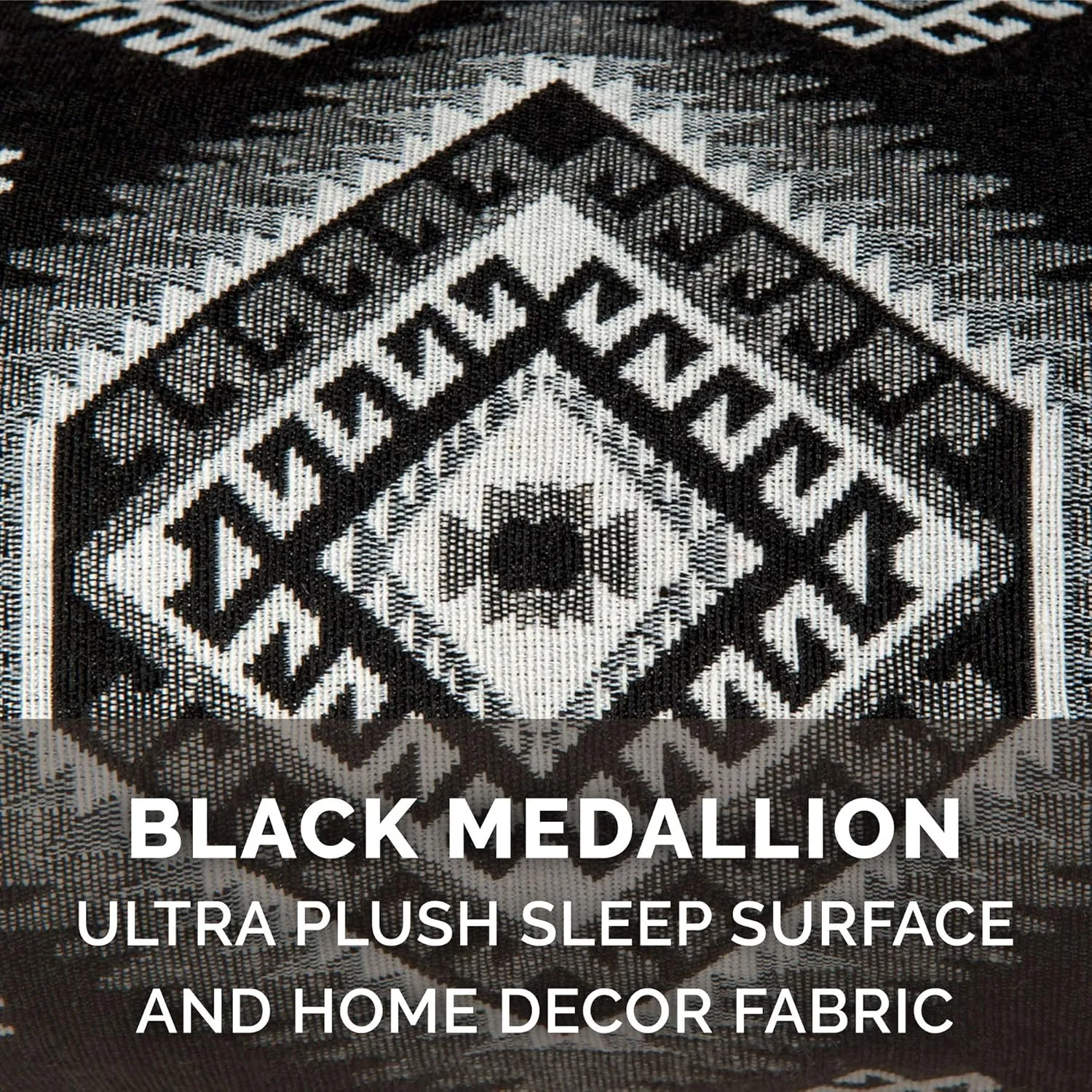 Furhaven Cooling Gel Dog Bed for Large/Medium Dogs w/ Removable Bolsters & Washable Cover, For Dogs Up to 55 lbs - Plush & Southwest Kilim Woven Decor Sofa - Black Medallion, Large