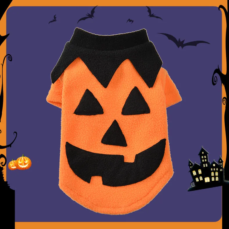 Halloween Pumpkin Costume Pet Clothes | Funny Transformation Dog & Cat Clothing | Small Dog Autumn Outfit | Teddy