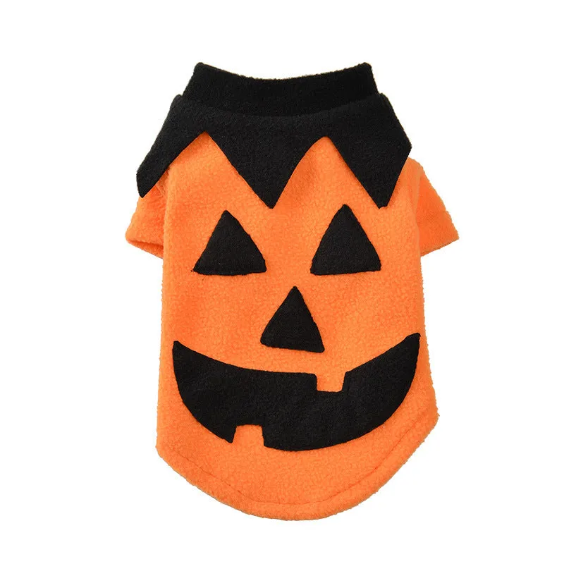 Halloween Pumpkin Costume Pet Clothes | Funny Transformation Dog & Cat Clothing | Small Dog Autumn Outfit | Teddy