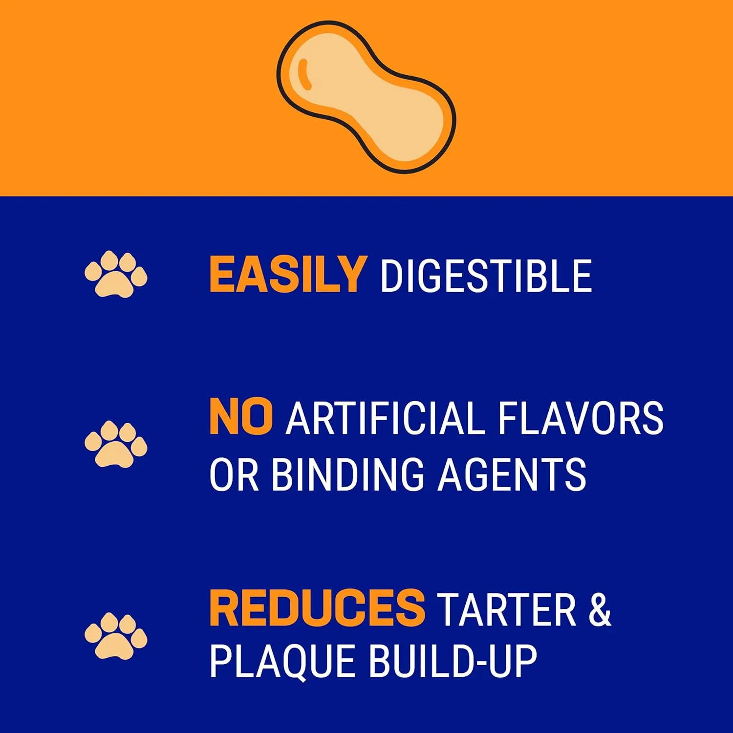 Happy Teeth Natural Cheese Dog Chews | Peanut Butter Flavor | Dental Chew | Protein Rich | Gluten Free - Lactose Free - Wheat Free - Soy Free | 2 Happy Teeth Chews per Resealable Pouch