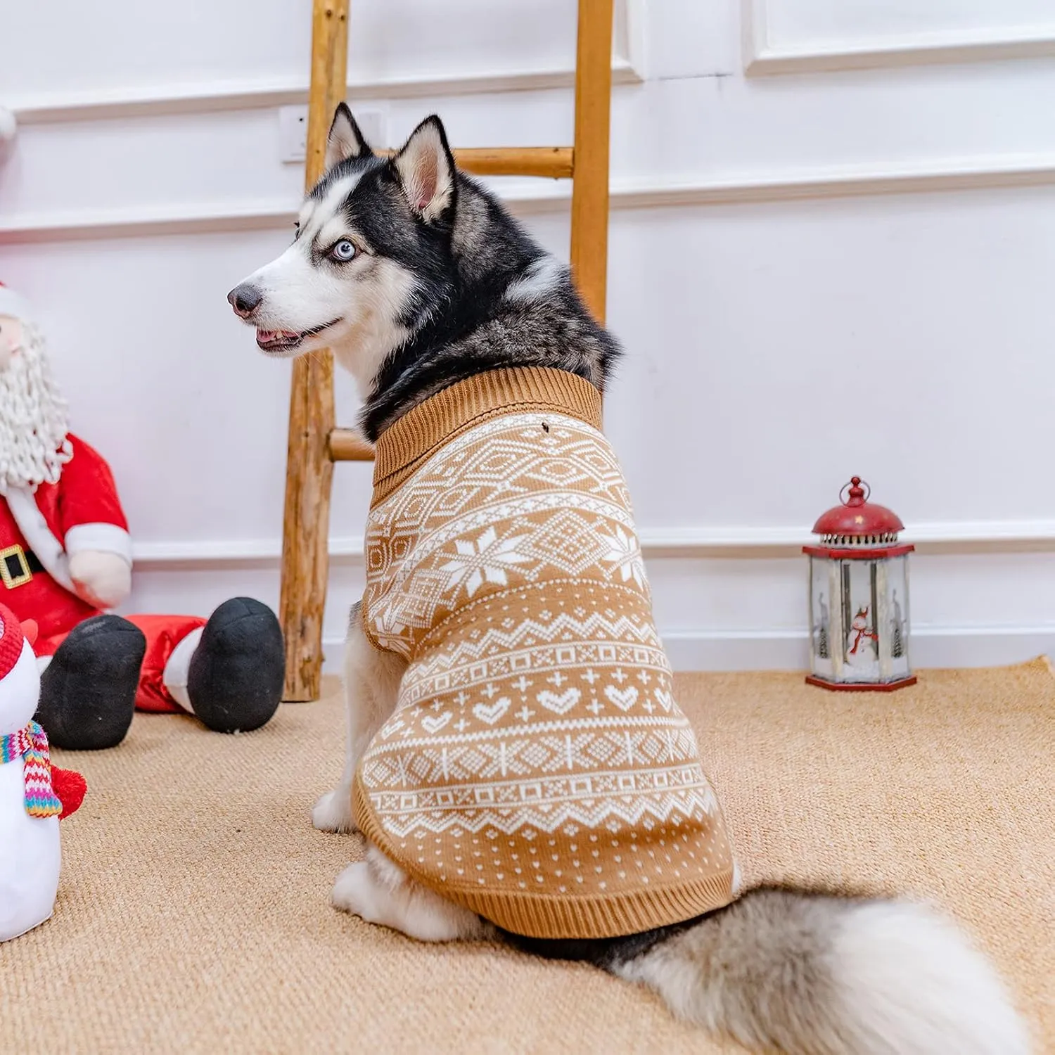 HOMIMP Dog Sweater Argyle - Warm Sweater Winter Clothes Puppy Soft Coat, Ugly Dog Sweater for Small Medium and Large Dogs, Pet Clothing Boy Girl