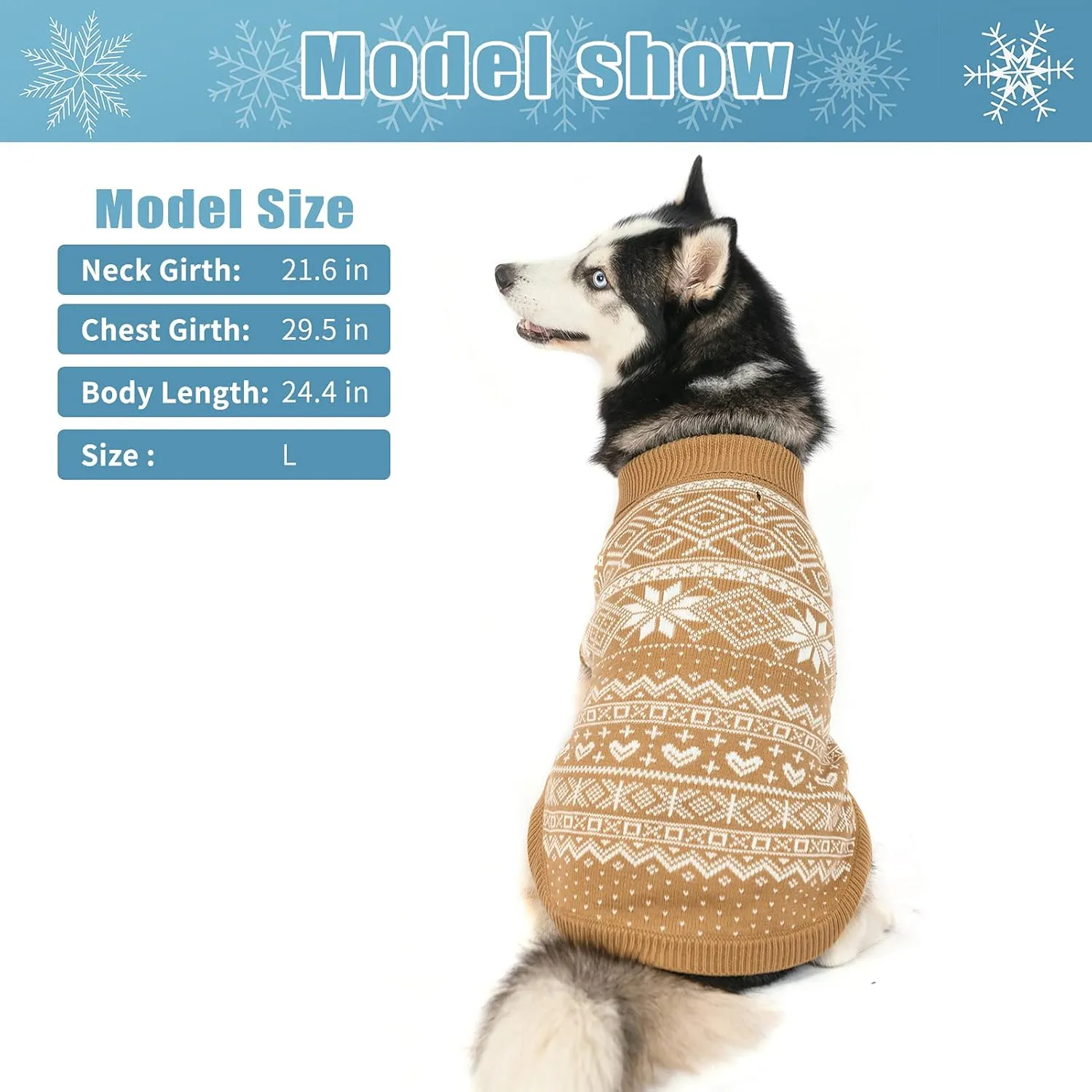 HOMIMP Dog Sweater Argyle - Warm Sweater Winter Clothes Puppy Soft Coat, Ugly Dog Sweater for Small Medium and Large Dogs, Pet Clothing Boy Girl