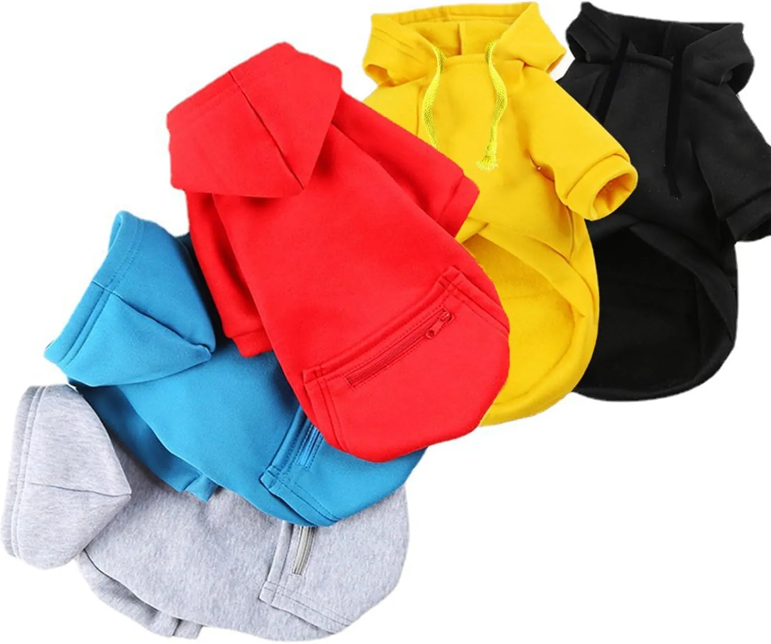 Jecikelon Pet Dog Cold Weather Coat with Pocket Winter Dog Hoodie Warm Puppy Clothes for Small Dogs Chihuahua Clothing (Medium, Y02-Blue)