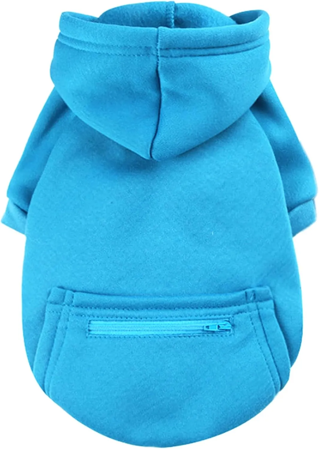 Jecikelon Pet Dog Cold Weather Coat with Pocket Winter Dog Hoodie Warm Puppy Clothes for Small Dogs Chihuahua Clothing (Medium, Y02-Blue)