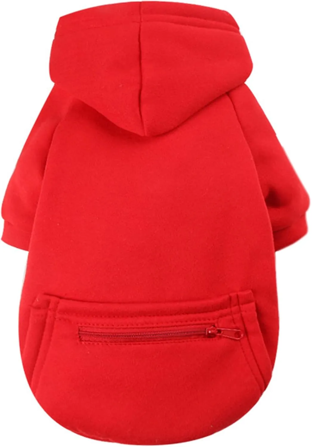 Jecikelon Pet Dog Cold Weather Coat with Pocket Winter Dog Hoodie Warm Puppy Clothes for Small Dogs Chihuahua Clothing (Small, Y02-Red)