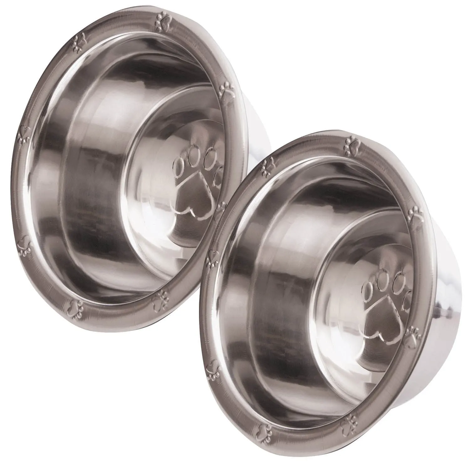 Jeffers Stainless Steel Wide-Lip Food & Water Pet Bowls