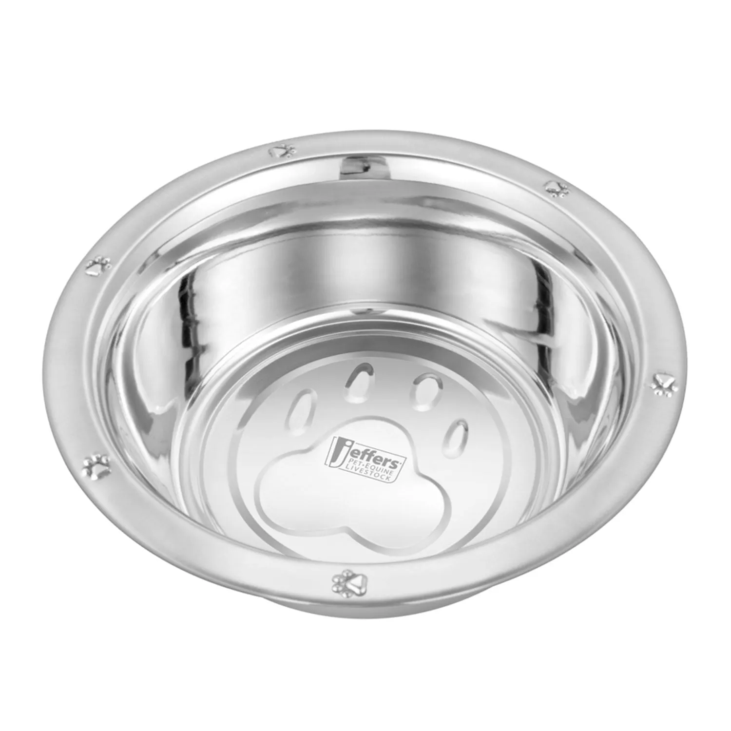 Jeffers Stainless Steel Wide-Lip Food & Water Pet Bowls