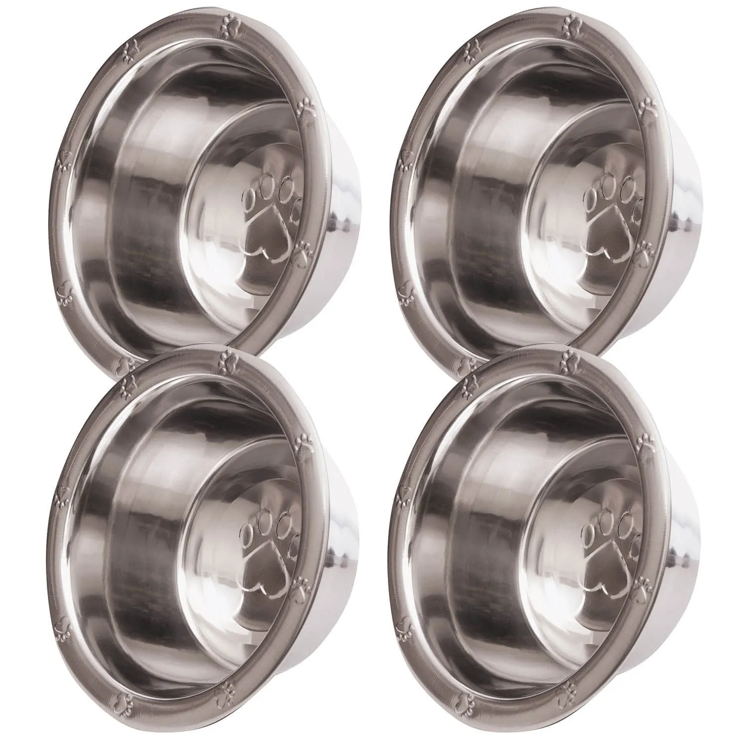 Jeffers Stainless Steel Wide-Lip Food & Water Pet Bowls