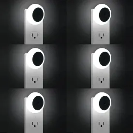 KINUR 6 Pack Night Light, LED Night Lights Plug into Wall with Dusk to Dawn sensors, Plug in Night Lights for Kids Room, Bedroom, Bathroom, Baby Nursery,Stair Lights, Hallway Light, Daylight