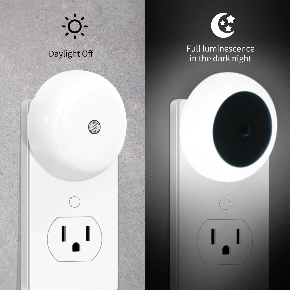 KINUR 6 Pack Night Light, LED Night Lights Plug into Wall with Dusk to Dawn sensors, Plug in Night Lights for Kids Room, Bedroom, Bathroom, Baby Nursery,Stair Lights, Hallway Light, Daylight