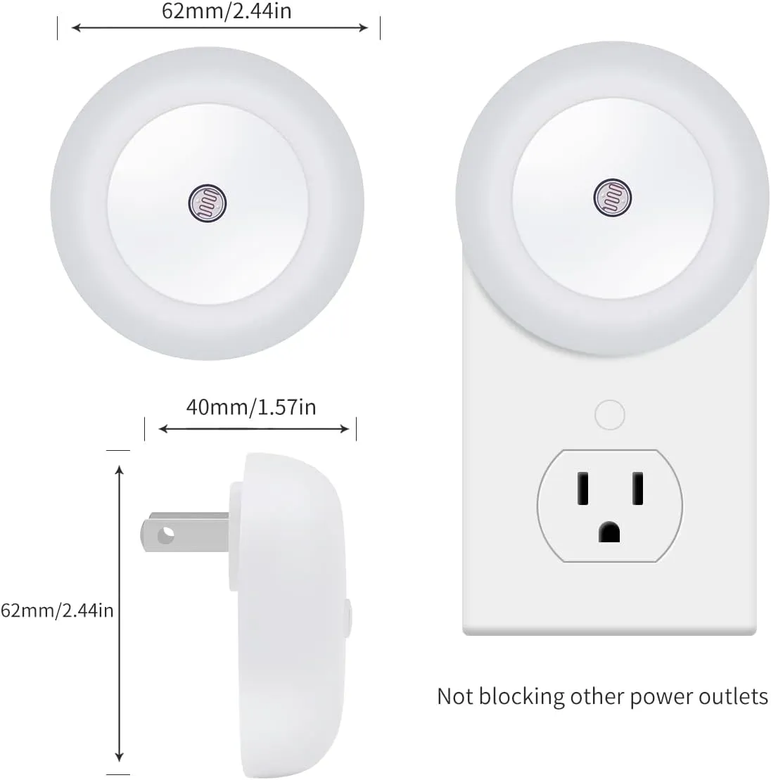 KINUR 6 Pack Night Light, LED Night Lights Plug into Wall with Dusk to Dawn sensors, Plug in Night Lights for Kids Room, Bedroom, Bathroom, Baby Nursery,Stair Lights, Hallway Light, Daylight