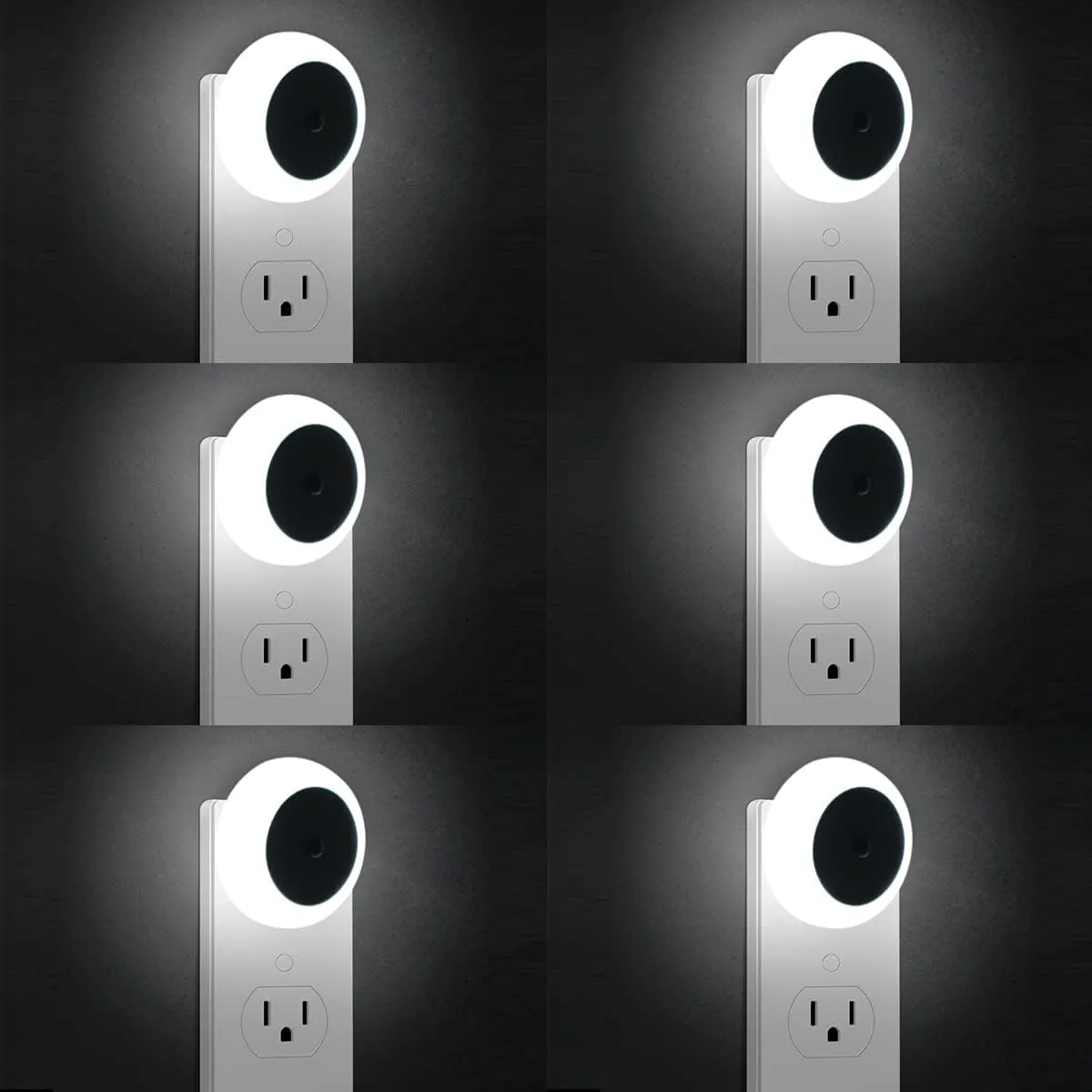 KINUR 6 Pack Night Light, LED Night Lights Plug into Wall with Dusk to Dawn sensors, Plug in Night Lights for Kids Room, Bedroom, Bathroom, Baby Nursery,Stair Lights, Hallway Light, Daylight