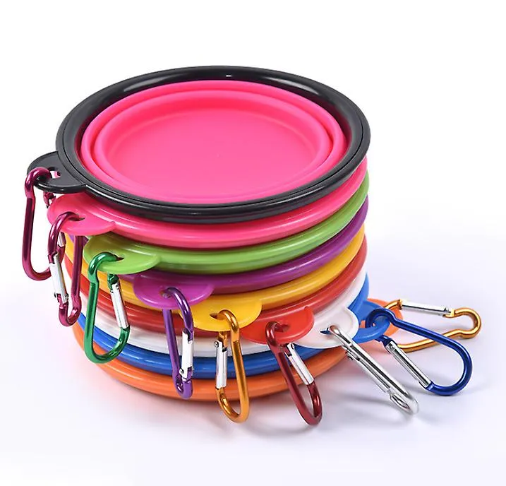 L 1000ml blue Portable Outdoor Pet feed bowl Foldable Silicone travel Bowl AZ2109