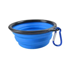 L 1000ml blue Portable Outdoor Pet feed bowl Foldable Silicone travel Bowl AZ2109