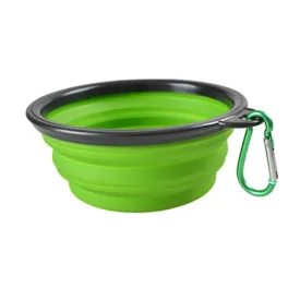 L 1000ml green Portable Outdoor Pet feed bowl Foldable Silicone travel Bowl AZ2108