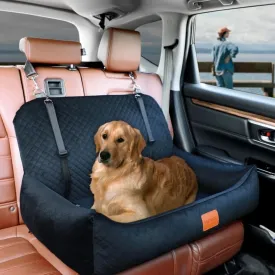Large Dog Car Seat,Dog Car Bed for Large & Medium & 2 Small Dogs,Pet Booster Seats for Travel SafetySoft Fabric and Non-Slip Base,Can Be Disassembled and Easy to Clean(Black)