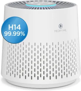 Medify MA-12 PRO Air Purifier with True HEPA H13 Filter | 405 ft per Hour for Smoke, Odors, Pollen, Pets | Removal to 0.1 Microns | White, 1-Pack