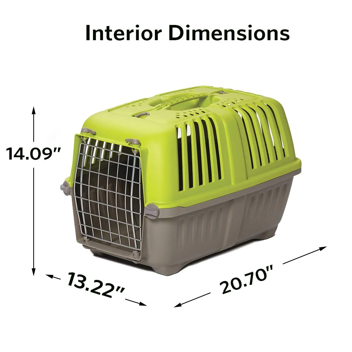 Midwest Spree Hard-Sided Travel Cat and Dog Kennel Carrier - Green - 22" X 14" X 14" Inches